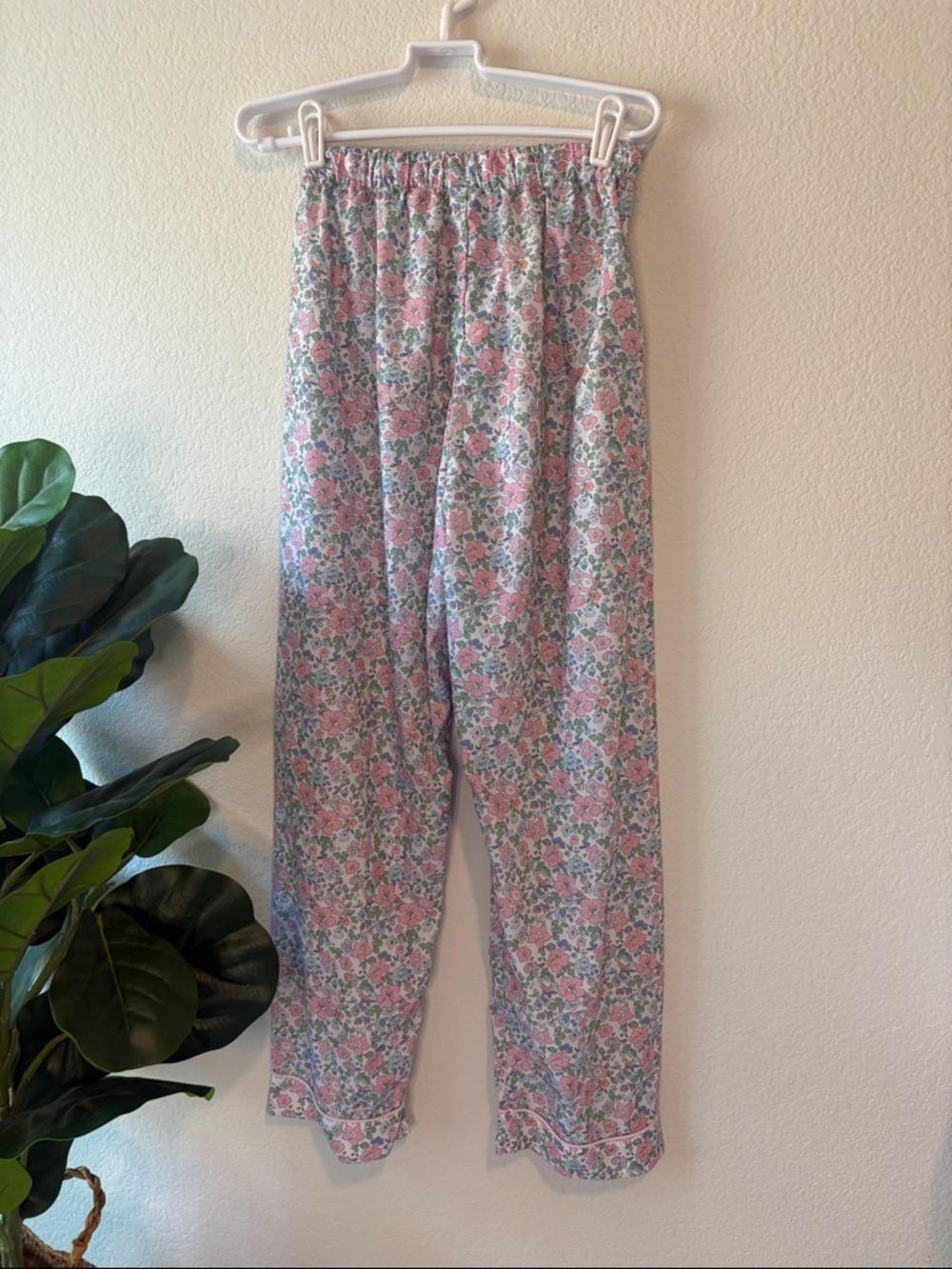 Women's Floral Cotton Pajama Set - Pink & Green - Picture 6 of 8
